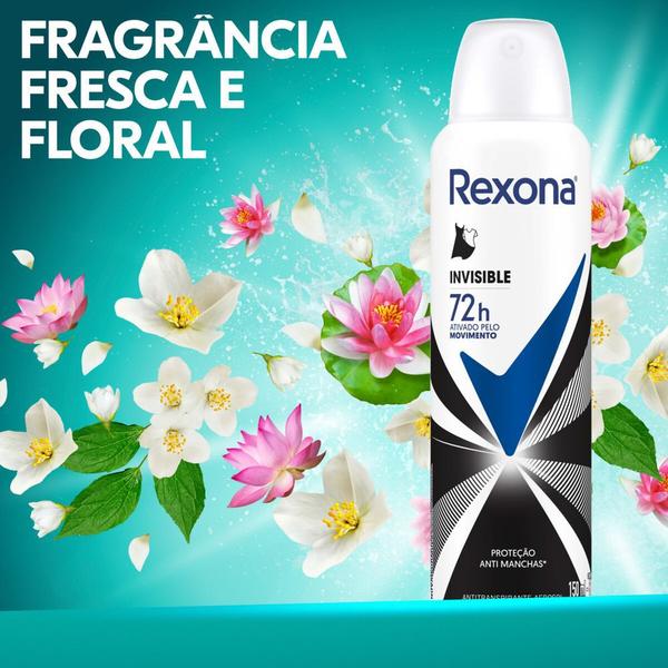 Desodorante Aerosol Rexona Feminino Invisible 150ml Imagem de Desodorante Aerosol Rexona Feminino Invisible 150ml