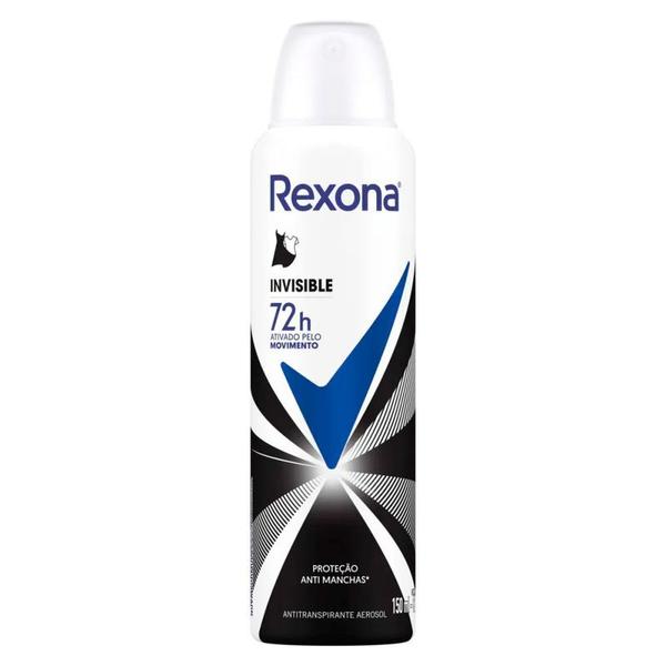 Desodorante Aerosol Rexona Feminino Invisible 150ml Imagem de Desodorante Aerosol Rexona Feminino Invisible 150ml