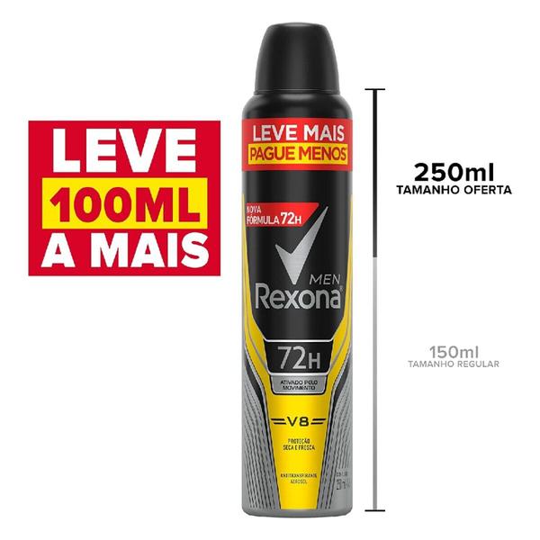 Imagem de Desodorante Aerosol Rexona Men V8 250ml Leve mais Pague menos