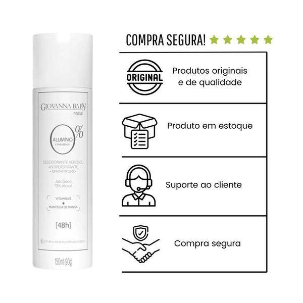 Imagem de Desodorante Aerosol Sem Alumínio Neutral Giovanna Baby 150ml