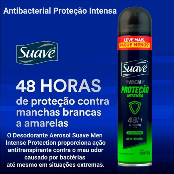 Imagem de Desodorante Aerosol Suave Men Antibacterial Proteção Intensa 200ml