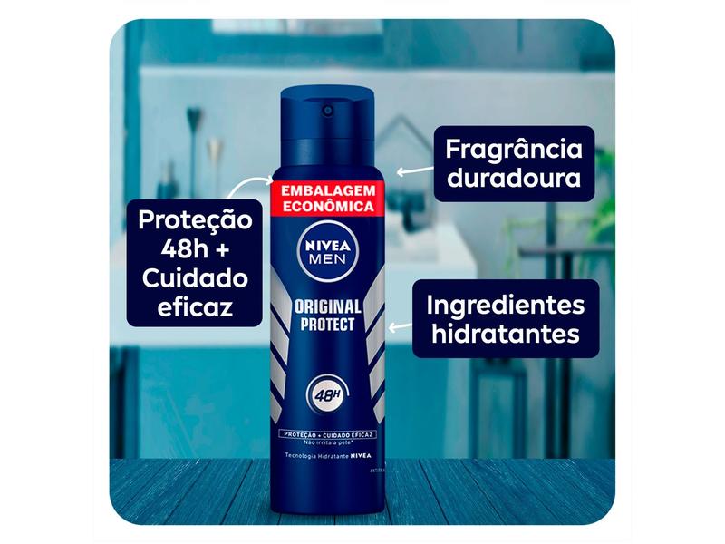 Imagem de Desodorante Aerossol Antitranspirante Nivea Men Original Protect Masculino 48 horas 200ml