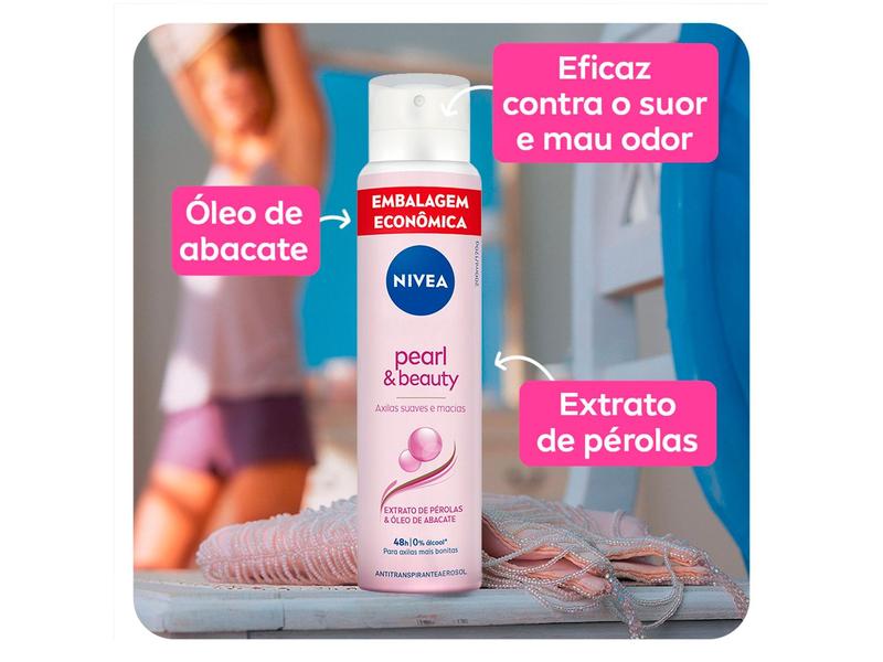 Imagem de Desodorante Aerossol Antitranspirante Nivea Pearl & Beauty Feminino 48 horas 200ml