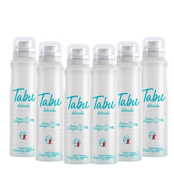 Imagem de Desodorante Aerossol Tabu Delicada 150ml - KIT COM 6 UNIDADES