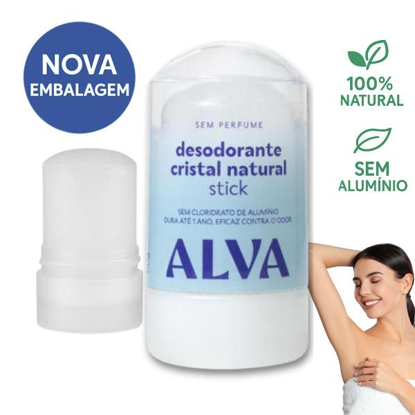 Desodorante Alva Cristal Pedra Stick 60g Natural Sem Aluminio