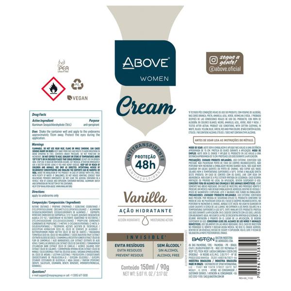 Imagem de Desodorante antitranspirante ABOVE 48 Hours Cream Vanilla 100mL