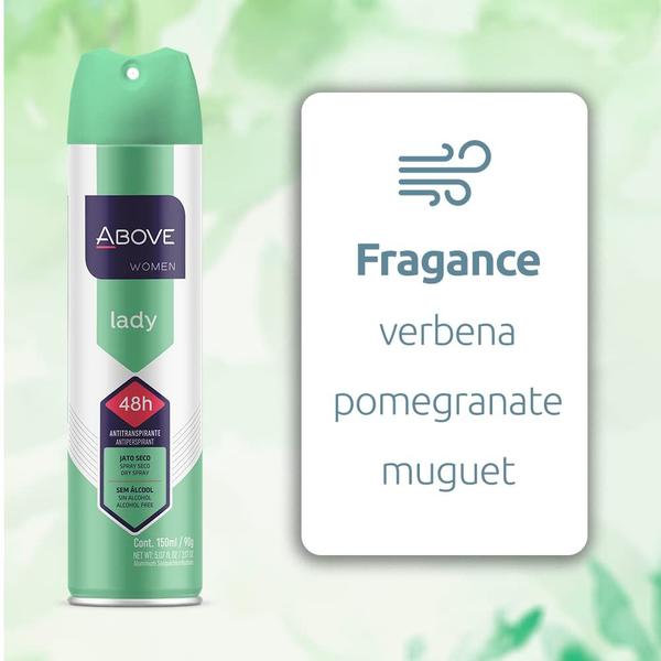 Imagem de Desodorante antitranspirante ABOVE Lady 48 Hours 90mL para mulheres