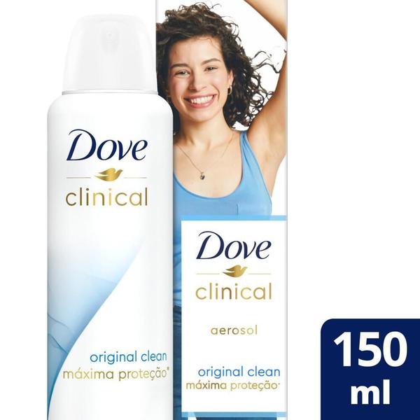 Imagem de Desodorante Antitranspirante Aerosol Dove Clinical Original Clean 150ml