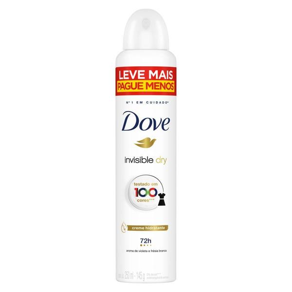 Imagem de Desodorante Antitranspirante Aerosol Dove Invisible Dry 250 ml