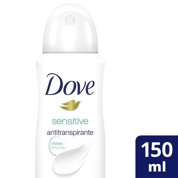 Imagem de Desodorante Antitranspirante Aerosol Dove Sensitive Sem Perfume com 150ml