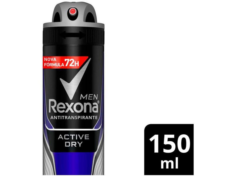 Imagem de Desodorante Antitranspirante Aerosol Masculino - Rexona Active Dry 72 horas 150ml