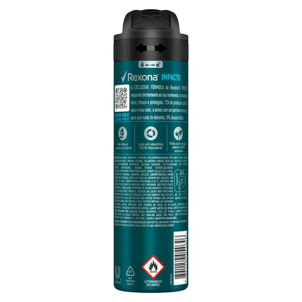 Imagem de Desodorante Antitranspirante Aerosol Masculino Rexona Impacto 72 horas 150ml