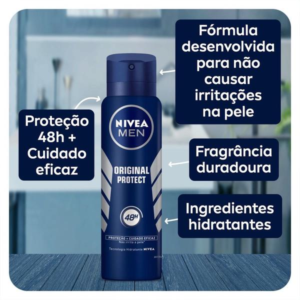 Imagem de Desodorante Antitranspirante Aerosol NIVEA Men Original Protect 150ml- 6 unidades