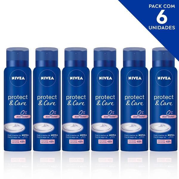 Imagem de Desodorante Antitranspirante Aerosol NIVEA Protect & Care 150ml- 6 unidades