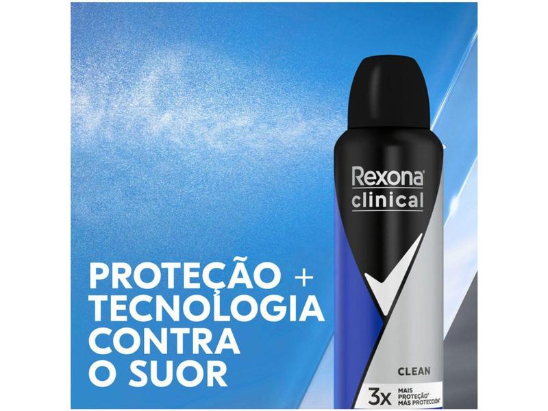 Imagem de Desodorante Antitranspirante Aerosol Rexona Men - Clinical Clean 150ml