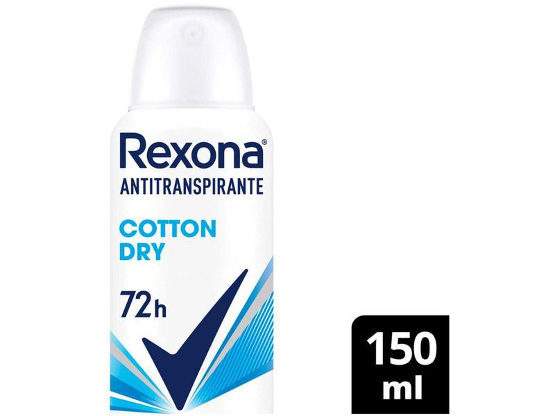 Imagem de Desodorante Antitranspirante Aerossol  Feminino - Rexona Cotton Dry 72 horas 150ml