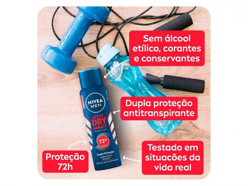 Imagem de Desodorante Antitranspirante Aerossol Nivea - Dry Impact Masculino 150ml