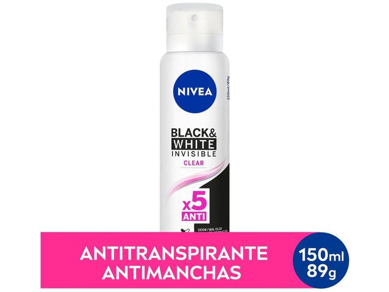 Imagem de Desodorante Antitranspirante Aerossol Nivea - Invisible for Black & White Feminino 150ml