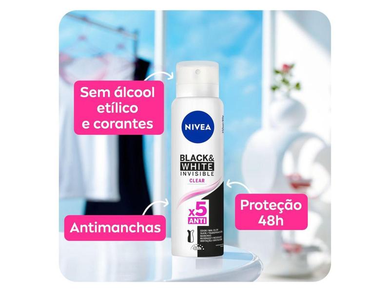 Imagem de Desodorante Antitranspirante Aerossol Nivea - Invisible for Black & White Feminino 150ml