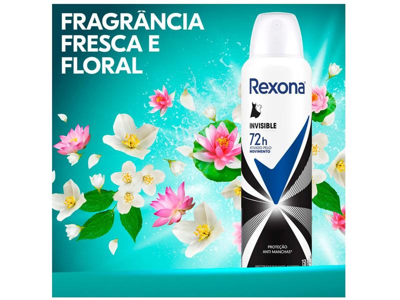 Imagem de Desodorante Antitranspirante Aerossol Rexona Invisible Feminino 72 Horas 150ml