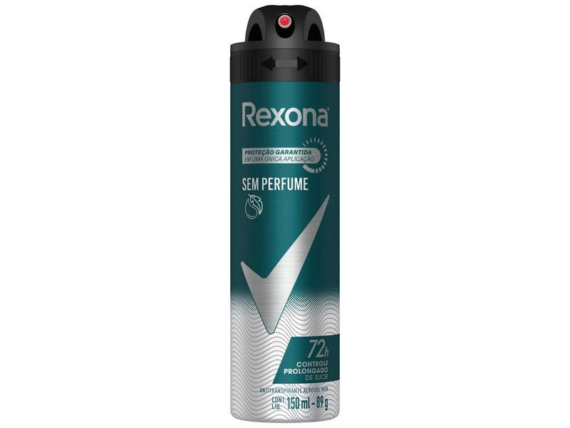 Imagem de Desodorante Antitranspirante Aerossol Rexona sem Perfume Masculino 72 Horas 150ml