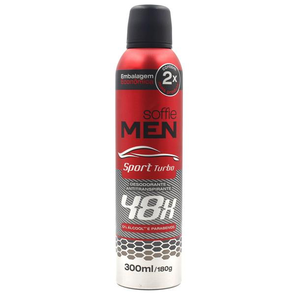 Imagem de Desodorante antitranspirante aerossol soffie men sport turbo 48h 300ml