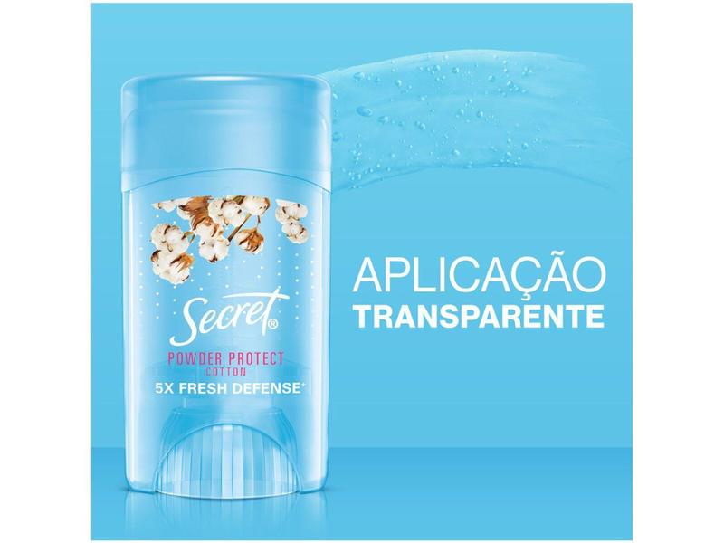 Imagem de Desodorante Antitranspirante em Gel Secret Invisible Powder Protect Cotton Feminino 45g