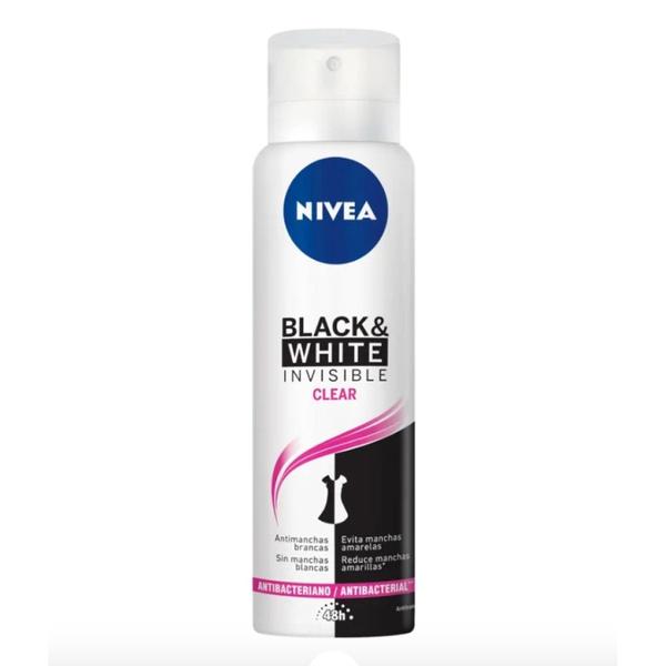 Imagem de Desodorante antitranspirante Feminino nivea invisible For Black  e  White clear, aerossol, 1 unidade com 150mL