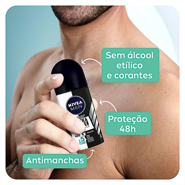 Imagem de Desodorante Antitranspirante Nivea Men Roll On Invisible Black & White Fresh 50ml