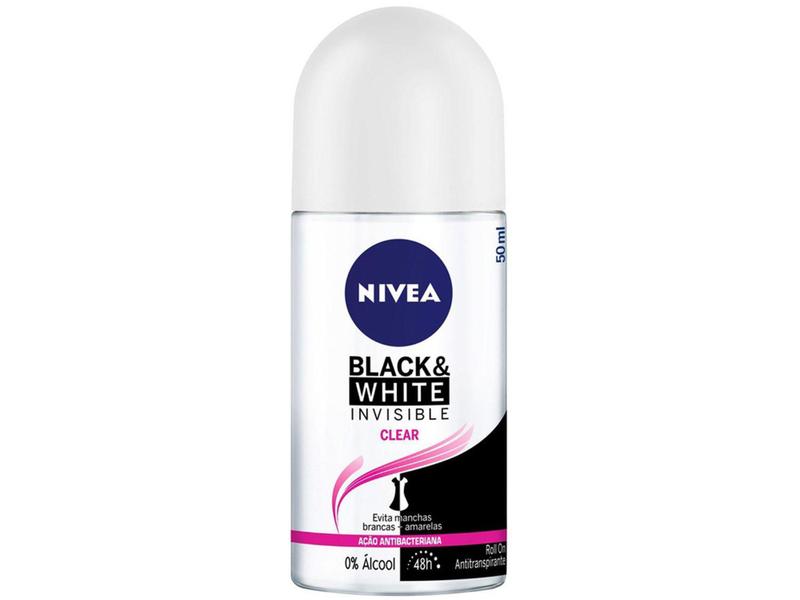 Imagem de Desodorante Antitranspirante Roll On Nivea - Invisible for Black & White Clear Feminino 50ml