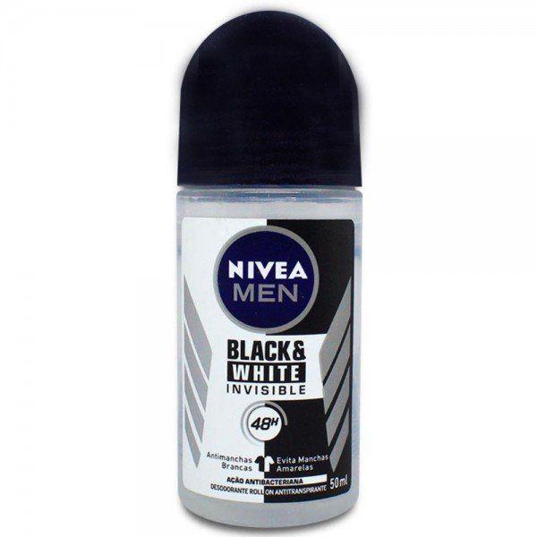 Imagem de Desodorante antitranspirante roll-on nivea men invisible black & white 50ml