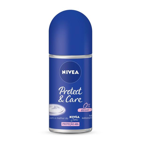 Imagem de Desodorante Antitranspirante Roll On NIVEA Protect & Care 50ml - 4 unidades