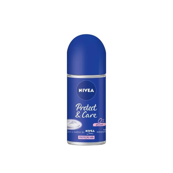 Imagem de Desodorante Antitranspirante Roll On NIVEA Protect & Care 50ml - 4 unidades