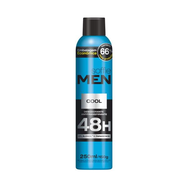 Desodorante Antitranspirante Soffie Men Cool Aerosol Imagem de Desodorante Antitranspirante Soffie Men Cool Aerosol