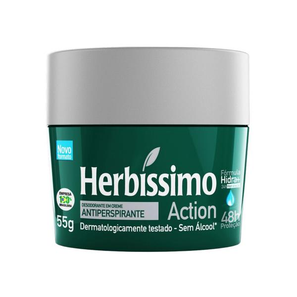 Imagem de Desodorante Creme Antitranspirante Action Herbíssimo 55g