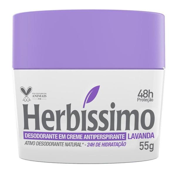 Imagem de Desodorante Creme Antitranspirante Lavanda Herbíssimo 55G