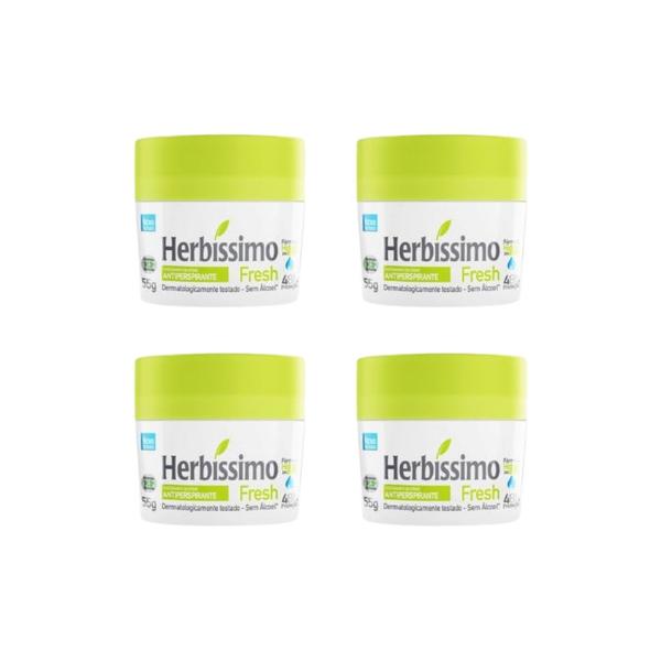 Imagem de Desodorante Creme Herbíssimo 55g Fresh - Kit C/ 4un