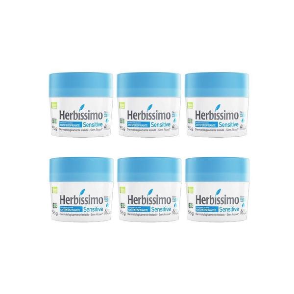 Imagem de Desodorante Creme Herbíssimo 55G Sensitive - Kit Com 6Un