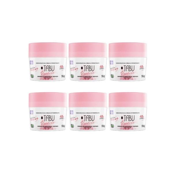 Imagem de Desodorante Creme Tabu 55G Romance - Kit Com 6Un