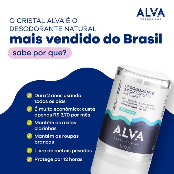 Imagem de Desodorante Cristal Stick Vegano 120g Alva