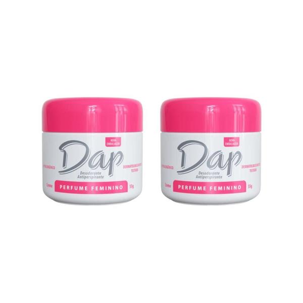 Imagem de Desodorante Dap Creme Pote Perfume Feminino 55G - Kit 2Un