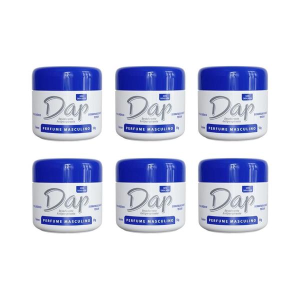 Imagem de Desodorante Dap Creme Pote Perfume Masculino 55G - Kit C/6Un