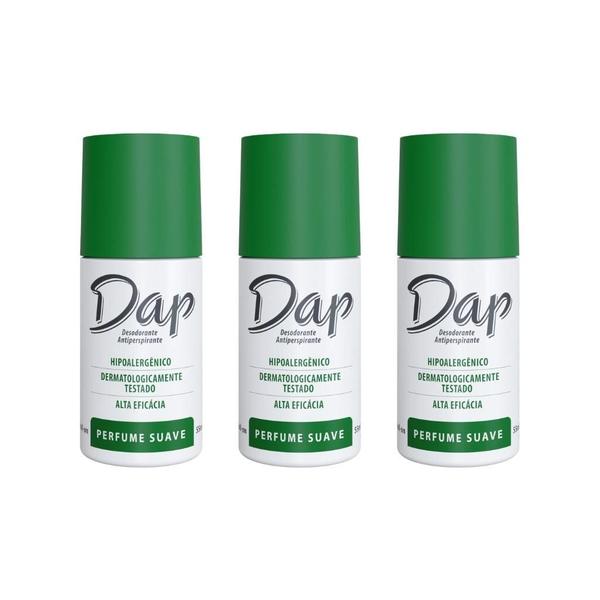 Imagem de Desodorante Dap Roll-On Perfumado Suave 55Ml - Kit Com 3Un