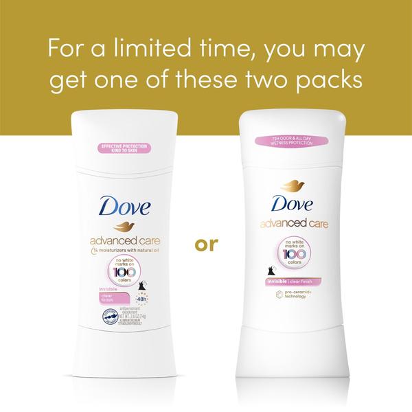 Imagem de Desodorante Dove Advanced Care, 72 g, 2,6 onças, pacote com 4