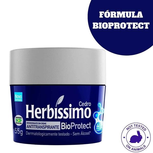 Imagem de Desodorante em Creme Antitranspirante Herbíssimo BioProtect Cedro 55g