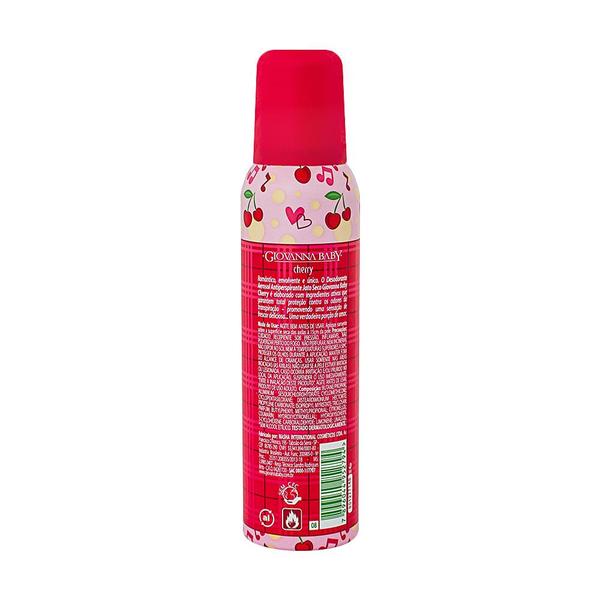 Imagem de Desodorante Giovanna Baby Sweet Collection Cherry Aerosol Antiperspirante 48h com 150ml