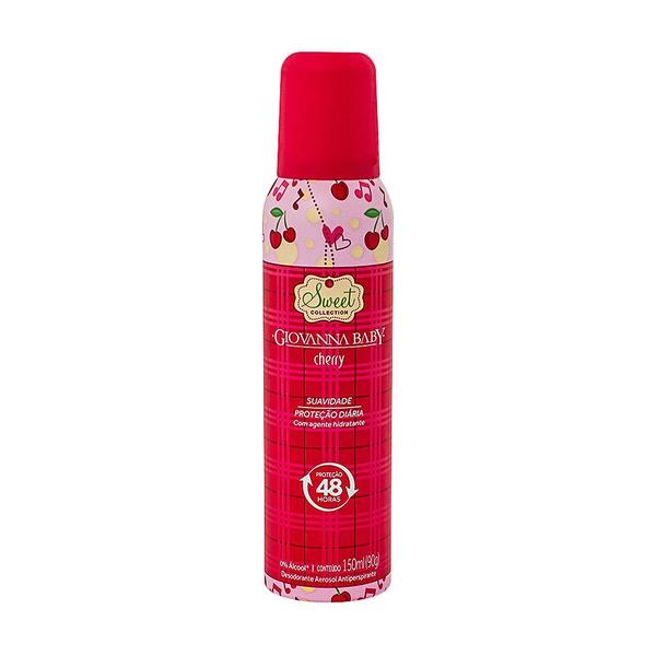 Imagem de Desodorante Giovanna Baby Sweet Collection Cherry Aerosol Antiperspirante 48h com 150ml