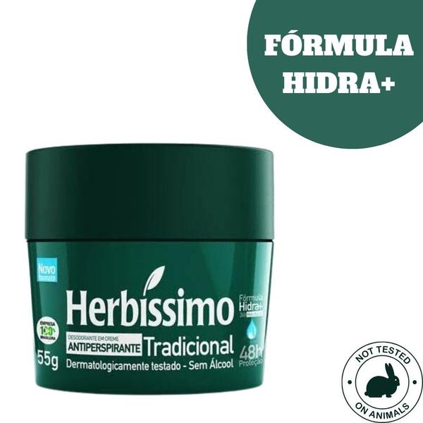 Imagem de Desodorante Herbíssimo Antiperspirante Tradicional em Creme com 48H de Proteção 55g