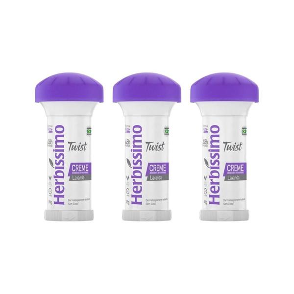 Imagem de Desodorante Herbissimo Stick Creme Lavanda 45G - Kit Com 3Un