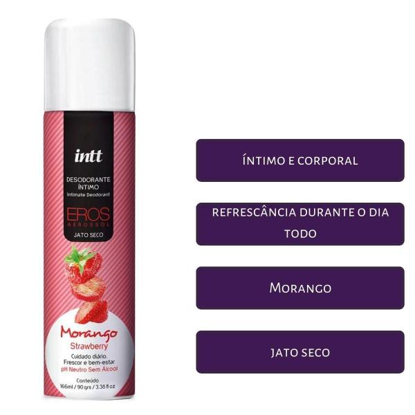 Imagem de Desodorante Intimo Eros Feminino Masculin Morango Intt 166ml